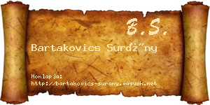 Bartakovics Surány névjegykártya